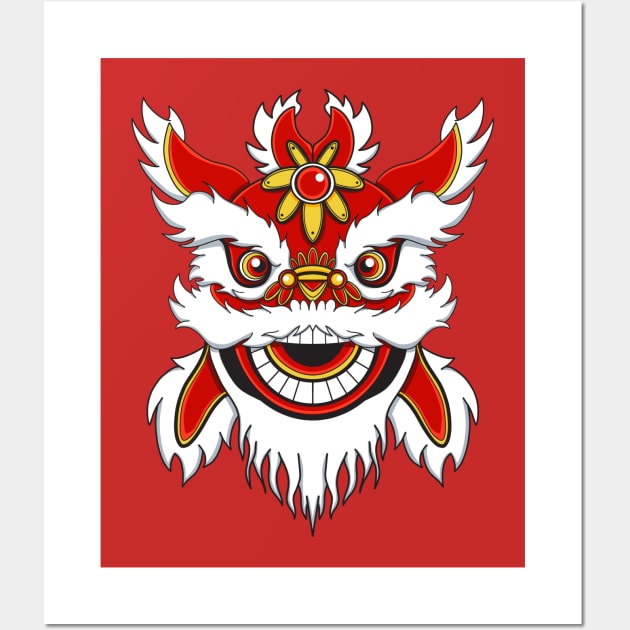 Chinese Lion Head Wall Art by lldesigns